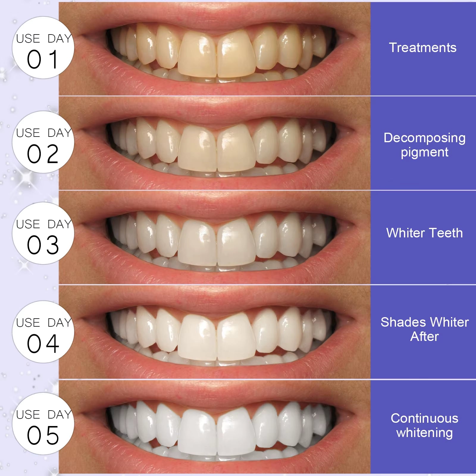 5D Whitening Teeth Stickers 7/14 Pairs Gel Whitening Strips Stain Removal Oral Hygiene Care Strip Dental Bleaching Tools Teeth