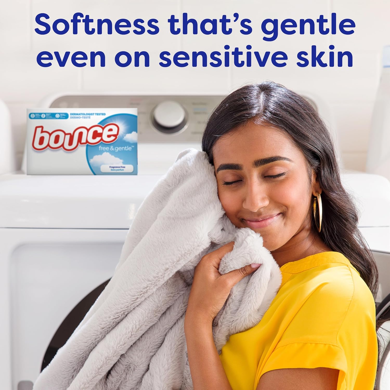 Free & Gentle Dryer Sheets, 240 Sheets, Unscented Fabric Softener Sheets, Hypoallergenic and Dermatologist Tested