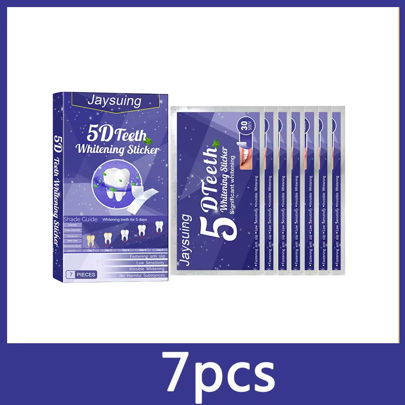 5D Whitening Teeth Stickers 7/14 Pairs Gel Whitening Strips Stain Removal Oral Hygiene Care Strip Dental Bleaching Tools Teeth