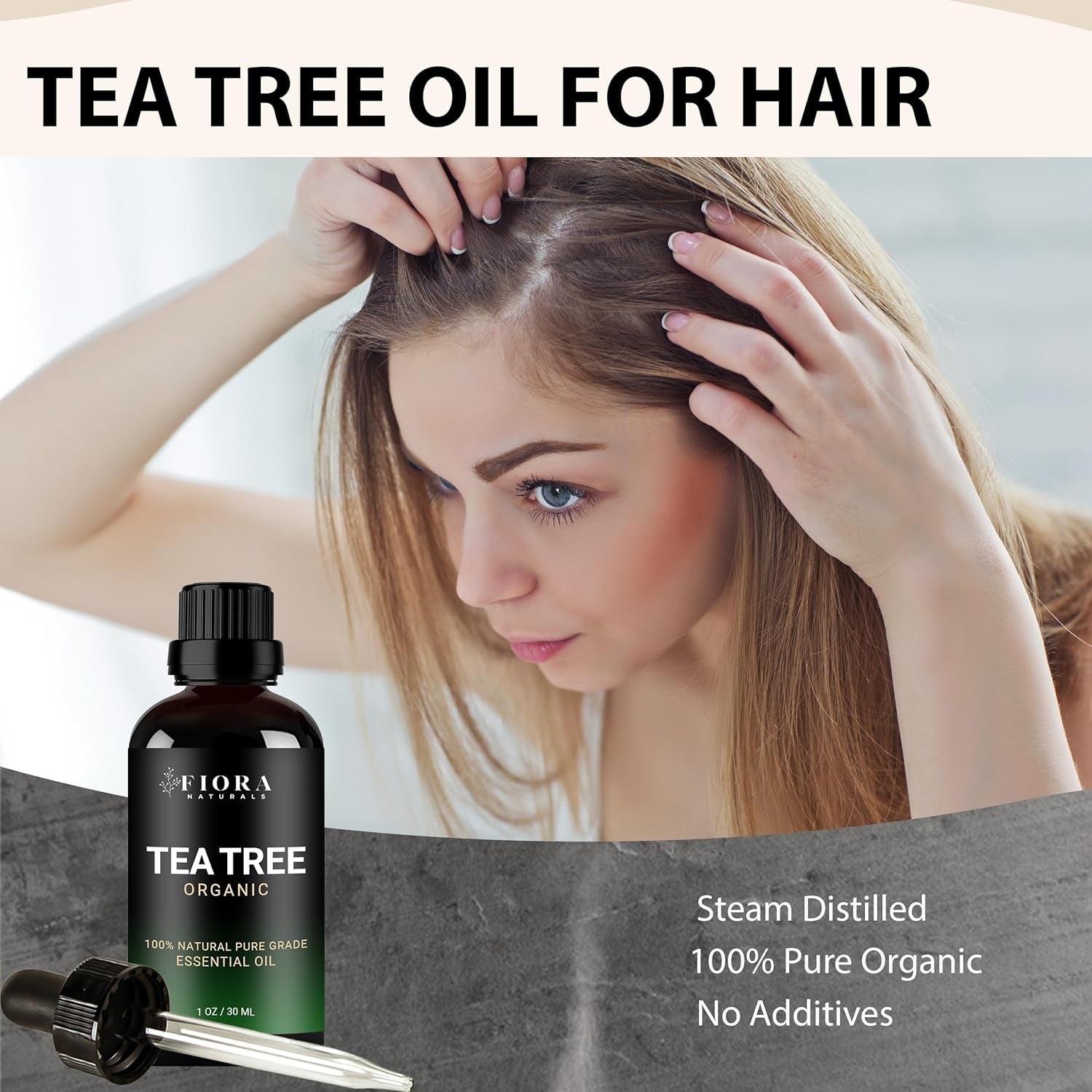 Tea Tree Essential Oil by - 100% Pure Organic Oil, for Face, Hair, Skin, Acne, Scalp, Foot and Toenails. Melaleuca Alternifolia, 1 Oz /30Ml